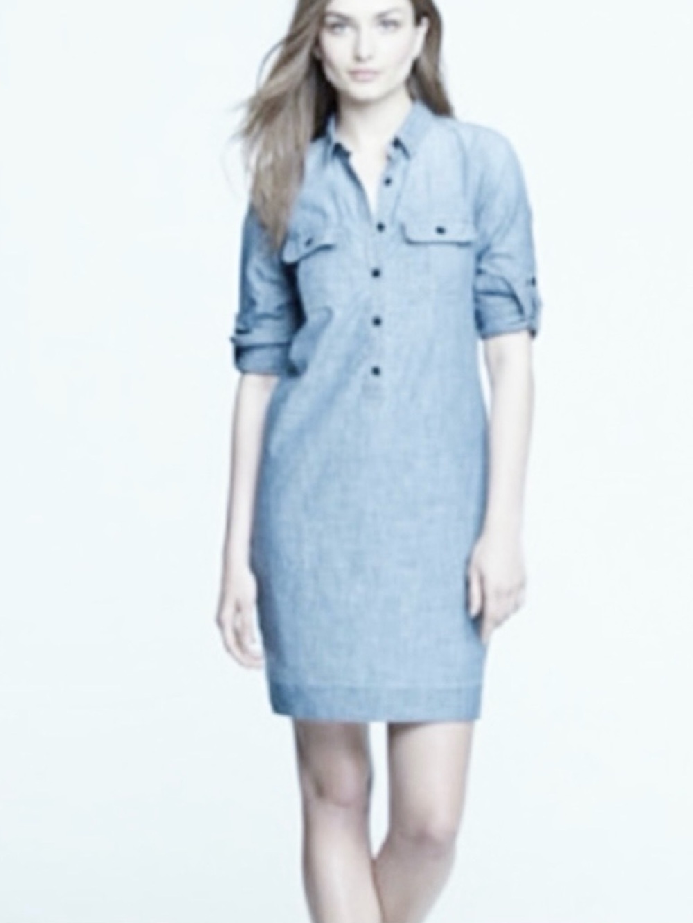 J.Crew Washed Denim Shirt Dress